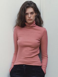 Composition : Acrylic 38% Cotton 29% Rayon 19% Nylon 7% Soft Wool 3% Polyurethane 4%Color : ROUGE PINK Country of Origin : Republic of Korea Pink Belly Side Neck Turtle, Solid Color Stretch Turtleneck T-shirt, Turtle Neck Top, Soft Wool, Turtle Neck, Composition, Slim Fit, Top Outfits, Wool