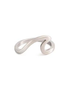 Silver Wave Ring Modern Stackable Rings With Tension Setting For Promise, Modern Adjustable Stackable Promise Rings, Modern Adjustable Bypass Ring For Anniversary, Adjustable Rings With A Modern Twist For Promise, Modern Twist Adjustable Promise Ring, Modern Stackable Open Rings For Promise, Adjustable Promise Ring With A Modern Twist, Open Band Promise Ring With Polished Finish, Modern Initial Open Ring For Promise