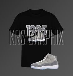 This t-shirt inspired by the Jordan 11 Retro 'Cool Grey' colorway is everything you've dreamed of and more. It feels soft and lightweight, with the right amount of stretch. It's comfortable and flattering for both men and women. This Jordan inspired design is perfect for sneakerheads everywhere!  * 100% combed and ring-spun cotton (Heather colors contain polyester) * Ash color is 99% combed and ring-spun cotton, 1% polyester * Heather colors are 52% combed and ring-spun cotton, 48% polyester * A Sporty Streetwear Shirt With Sublimation Print, Gray Sporty Shirt For Streetwear, Sporty Gray Shirt For Streetwear, Sporty Gray Streetwear Shirt, Gray Graphic Print Shirt For Streetwear, Shoe Display, Jordan 11 Retro, Jordan 11, Grey Shirt