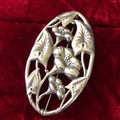 "Stamped Sterling Vintage item with minor scuffing 1.75 x 2.75 \" approx 15g Questions welcomed and appreciated." Brooch Art, Vintage Silver Jewelry, Floral Pins, Floral Brooch, Mid Century Jewelry, Sterling Silver Brooch, Art Nouveau Style, Sterling Silver Flowers, Silver Brooch