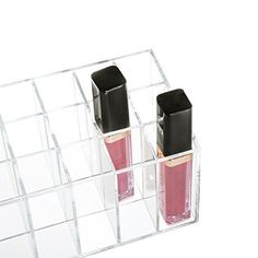 hblife Lip Gloss Holder Organizer, 24 Spaces Clear Acrylic Makeup Lip Gloss Holder, Makeup Lipgloss, Lip Gloss Containers, Nail Polish Holder, Diy Storage Rack, Lipstick Organizer, Cosmetic Display, Lipstick Holder, Shop Makeup