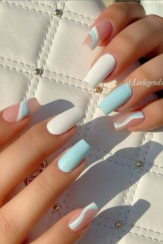 Spring Acrylic Nails, Colorful Nails, Summery Nails, Summer Acrylic Nails, Short Acrylic Nails Designs, Beach Nails