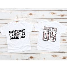 two t - shirts that say game day and each other