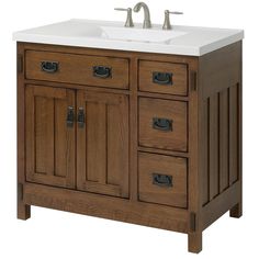 a bathroom vanity with two sinks and wooden cabinetry on the top, against a white background