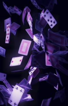 Cards Aesthetic | Hisoka Aesthetic Black Background, Playing Cards, Purple, Pink, Black