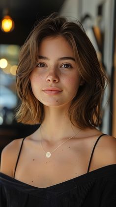 Flattering Layers: 23 Best Haircuts for Round Faces Short Dark Hair For Round Face, Models With Round Faces, 2024 Round Face Haircuts, Round Face Haircuts Short Layers, Short Hair With Layers For Round Face, Round Face With Short Hair, Short Hair With Layers Round Face, Short Haïr Cut For Round Face, Short Hair Round Face Hairstyles