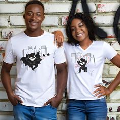 BoldLoft We're Irresistibly Attracted Couple Shirts-For the couple that loves to match, these couple shirts are the ideal choice. Celebrate your connection with these adorable tees. Tattoo T Shirts, Cotton Anniversary, Opposites Attract