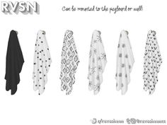 six different types of scarves with the words, can be moved to the right or left