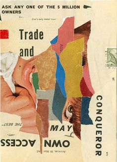 a collage of different colors and shapes on a piece of paper with the words trade and consumption