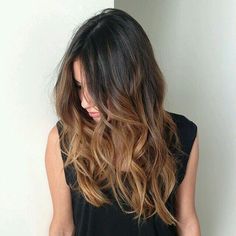 Mechas californianas/Ombrehair Long Dark Hair, Long Wavy Hair, Hair Color Trends, Hair Dos, Gorgeous Hair, Perfect Hair, Hair Day