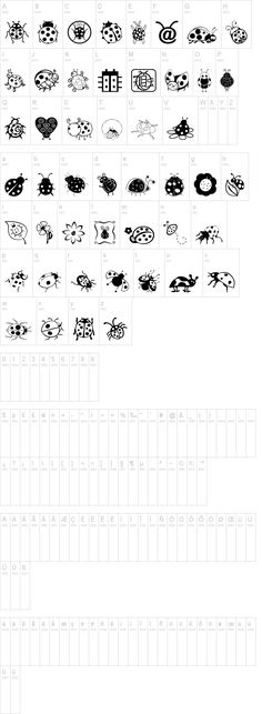 the numbers and symbols for each type of object are shown in this diagram, as well as