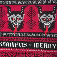 Merry Krampus Adult Ugly Christmas Sweater-5 Krampus Sweater, Merry Krampus, Family Christmas Dinner, Cosby Sweater, Ugly Sweater Contest, Devil Horns, Vendor Booth, Funny Christmas Sweaters, Santa's Elves