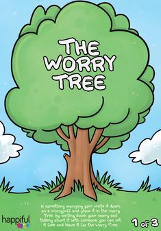 a cartoon tree with the words worry tree written on it