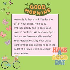 a greeting card with the words good morning on it and butterflies flying around in the background