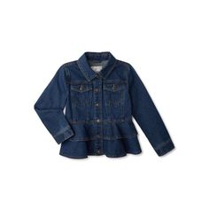 A sweet, tiered hem adds adorable, feminine detail to this cool Cotton Denim Jacket from Urban Republic. A classic button front and long sleeves keeps her covered on cooler days. Pair with pull on jeans and sneakers for a coordinating and casual denim on denim look. Size: 12M.  Color: Blue.  Gender: female.  Age Group: infant. Toddler Winter Coat, Denim On Denim Looks, Bless The Child, Stylish Maternity Outfits, Denim On Denim, Pull On Jeans, Stylish Maternity, Classic Jacket, Nursing Tops