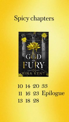 a yellow book cover with the words god and fury written on it