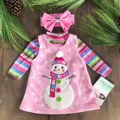 New Bonnie Jean 2 Piece Dress & Long Sleeve Top Snowman 12 Months Girls Retails For $44 !! Headband Not Included !! Brand New With Tags Cute Multicolor Winter Dresses, Pink Playful Winter Dress, Playful Pink Winter Dress, Kids Dress Clothes, Girls Halloween Dress, Snowman Dress, Burgundy Jumpsuit, Ruffle Leggings, 2 Piece Dress