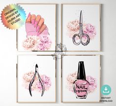 Nail Table Ideas Diy, Nail Salon Decor Wall Art, Nail Poster Design, At Home Nail Salon Room, Nail Room Decor Ideas, Nail Room Decor, Decor Nail Salon, Privates Nagelstudio