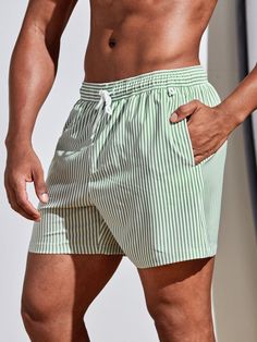 Multicolor Vacation Collar  Polyester Striped Bottoms Embellished Non-Stretch  Men Swimwear Vintage Swimwear Mens, Old Money Swimwear Men, Mens Bathing Suits Swim Trunks, Men’s Bathing Suits, Mens Swimwear Looks, Beach Outfit Men Swimwear, Men Swimwear Fashion, Men Bathing Suits, Male Swimsuit