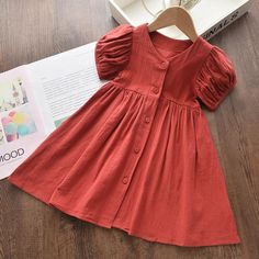 Solid Ruffle Dress for Toddler Girl - PrettyKid Girls Dress, Princess Dress, Bra, Floral, Red, Dresses