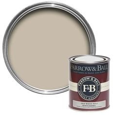 the farrow and ball paint is shown in an open tin with a white background