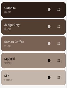 an iphone screen showing the different colors of coffee