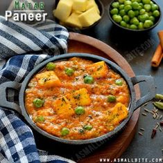 Matar Paneer Recipe Restaurant Style | Mutter Paneer Recipe - ASmallBite Mutter Paneer Recipe, Easy Paneer Recipes, Palak Paneer Recipe, Restaurant Style Recipes, Veg Dishes, Paneer Recipes, Masala Recipe