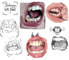 an image of teeth and mouths with different expressions on the same page to describe what they are