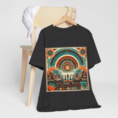 Retro Futurism, Music Lovers, Vinyl Records, Short Sleeve Tee, Graphic Tshirt, Vinyl, Fabric, Design