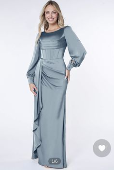 Sheer Long Sleeve Bridesmaid Dress, Two Piece Bridesmaid Dresses Long Sleeve, Long Sleeve Baby Blue Dress Formal, Bridesmaid Dresses Dusty Blue With Sleeves, Blue Modest Silk Dress, Prom Long Sleeve Dresses Simple, Light Blue Maid Of Honor Dress Long Sleeve, Long Sleeve Mermaid Bridesmaid Dress, Teal Bridesmaid Dresses Long Sleeve