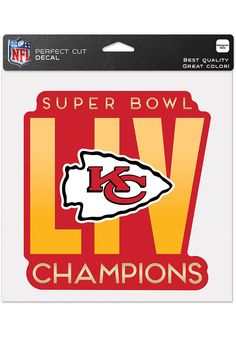 the kansas chiefs super bowl logo is shown in red, yellow and orange on a white background