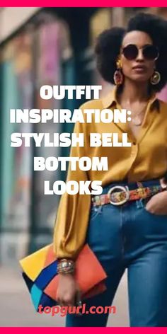 What To Wear With Bell Bottom Jeans, Jeans Outfit Ideas For Women, Bottom Jeans Outfit, Bell Bottom Jeans Outfit, Jeans Outfit Ideas, Bell Bottoms Outfit, Graphic Band Tees, Aesthetic Outfit Ideas