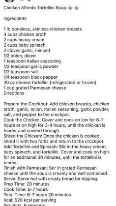 the ingredients for chicken broccoli soup are shown in this screenshot, which shows how to cook them