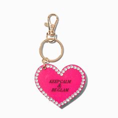 Claire's "Keep Calm & Be Glam" Heart Mirror Keychain Mirror Keychain, Piercing Kit, Heart Mirror, The Keep, Fashionable Jewelry, Jewelry And Accessories, Wallet Accessories, Metal Style, 14kt Gold