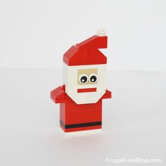 a close up of a lego santa clause