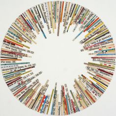 a circle made out of many different types of books