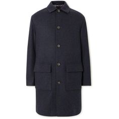 A current and future classic, Loro Piana's coat is made from a double-faced cashmere-blend, so it feels good inside and out. It's tailored with a neat collar, single-breasted close and roomy flap pockets. Luxury Wool Outerwear For Business Casual, Timeless Winter Outerwear With Pockets, Classic Blue Outerwear With Concealed Placket, Business Wool Outerwear With Patch Pockets, Single Breasted Cashmere Long Coat, Elegant Wool Outerwear With Patch Pockets, Winter Cashmere Outerwear With Welt Pockets, Designer Navy Single-breasted Outerwear, Designer Navy Outerwear With Pockets