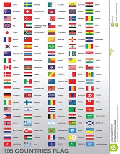 the world's flags are shown in different colors and sizes, with each country represented on