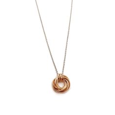 "Bronze, made by combining copper (which represents luck) and tin (which represents durability), is the modern gift material for the 19th wedding anniversary. This handmade pendant is made in an infinity \"love knot\" design, crafted with solid bronze jump rings that are interwoven. Approx. Pendant Width: 15mm The included chain is an 18-inch hypoallergenic stainless steel cable chain with stainless steel lobster clasp. Custom lengths are available upon request. Stainless steel resists rust, tarnish, oxidation, discoloration and corrosion, and is very strong. The chain will not oxidize during wear, and it is not plated with any other metal or finish.   Matching earrings: https://www.etsy.com/listing/1250362184 Your order will include a free, decorative box, perfect for gift-giving." 8 Year Wedding Anniversary Gifts, 8 Year Wedding Anniversary, Anniversary For Wife, 19th Anniversary Gifts, 19th Wedding Anniversary, Bronze Anniversary Gifts, 19th Anniversary, 8th Wedding Anniversary, Bronze Anniversary