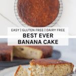 the best ever banana cake is cut in half