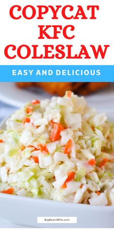 cabbage coleslaw with carrots and celery in a white bowl