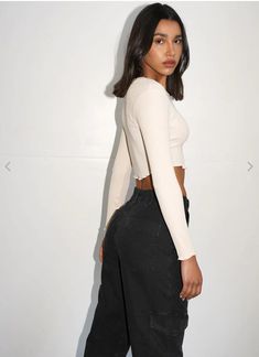 Fitted long sleeve crop top with a crew neckline Material: 95% Rayon 5% Spandex Recommended Care: Machine wash cold on gentle cycle and tumble dry low Fitted Long Sleeve, Cropped Long Sleeve, Clothing Websites, Long Sleeve Crop, Denim Pant, High Waisted Leggings, Long Sleeve Crop Top, Mens Bottom, Crew Neckline