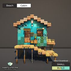 SweetlyStarship | Fantasy Minecraft Builds | Patreon Minecraft World Inspiration, Fishing Town Minecraft, Beach Village Minecraft, Minecraft Sea Village, Fishing Area Minecraft, Solarpunk Minecraft Builds, Fishing Village Minecraft, Beach Minecraft Houses, Random Minecraft Builds