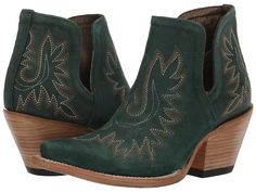 Ariat Dixon Western Boots - Women's Shoes : Poseidon Suede : Rediscover your casual fashion wearing Ariat Dixon Western Boot. Leather upper. Leather lining and insole. Leather welt construction. Side shaft cut. Snip toe. Slip-on closure. Leather sole. Style Number: 10044483, 10046864, 10050873, 10042456, 10044484, 10046866, 10040293, 10040292, 10035805, 10042454, 10042453, 10042455, 10042458, 10042457, 10046867, 10046865, 10050875, 10050874, 10044482, 10046868 Imported. Green Cowgirl Boots, Ariat Dixon Boot, Ariat Dixon, Wedding Cowboy Boots, Girl Cowboy Boots, Western Boots Women, Green Girl, Closet Inspiration, Western Boot