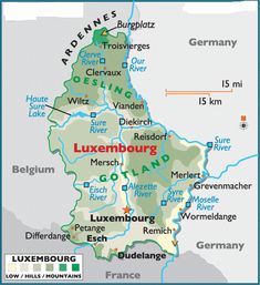 a map of the region of luxemburg in germany with major cities and rivers