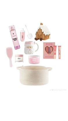 the contents of a doll's bathroom are shown