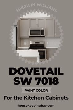 an advertisement for a paint color that is white and has the words dovetail sw 708