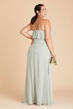 <p>Under $100 a pop, the Jules Bridesmaid Dress features a chiffon halter lined with a delicate sage green ruffle at the front. From the way it beautifully drapes the body to how the full length skirt elegantly flows to the floor, this bridesmaid dress seamlessly blends into any bridal party from summer through winter.</p> Sage Bridesmaid Dresses, Convertible Bridesmaid Dress, Birdy Grey, Affordable Bridesmaid Dresses, Column Skirt, Plus Size Bridesmaid, Full Length Gowns, Convertible Dress, Bridesmaid Dresses Plus Size