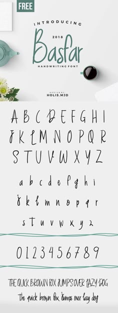 the font and numbers are all handwritten in different styles, including one for each letter