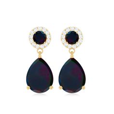 Product Details Elevate your outfit with a touch of grace by wearing these Teardrop Earrings, showcasing a pear-cut black opal drop and a halo of round Diamond surrounding the round black opal gemstones as the stud. Made from gold, these black opal earrings exude a playful yet sophisticated look, and their versatility makes them perfect for a variety of styles and occasions. With their timeless design, these bridal drop earrings are a must-have addition to any jewelry collection. Product Informa Black Drop Earrings For Formal Occasions, Elegant Black Teardrop Earrings, Black Teardrop Earrings For Formal Occasions, Elegant Black Pear-shaped Jewelry, Black Opal Earrings, Bridal Drop Earrings, Black Diamond Earrings, Bridal Earrings Drop, Opal Earrings